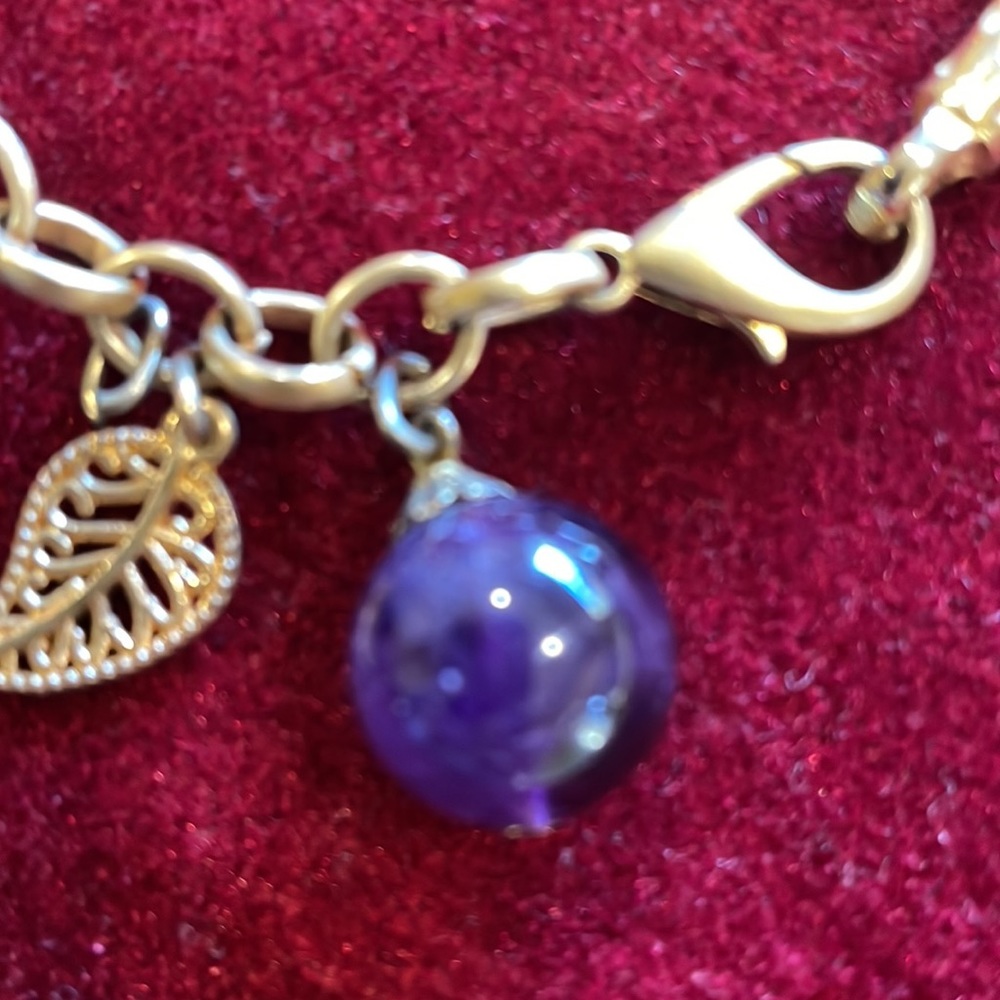 Handmade Natural Amethyst Stone Bracelet - Picture 5 of 5
